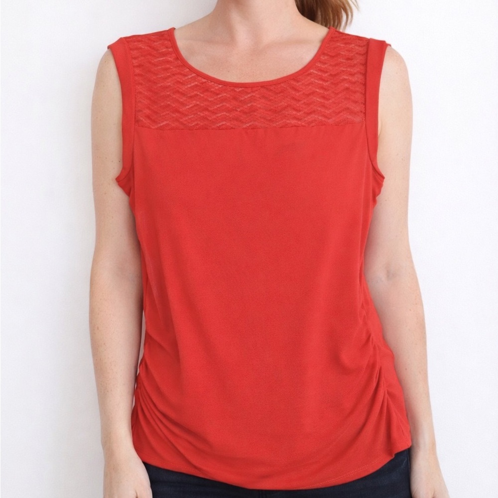 New York & Company blouse‎ lace top half, Size Medium